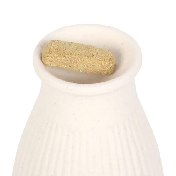 Something Different Greige Ribbed Incense Holder