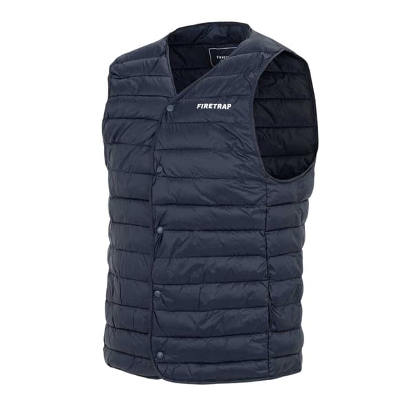 Firetrap Herr Quiltad Västar med Logotyp