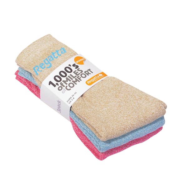 Regatta Great Outdoors Dam/Dam Marl Effect Strumpor (3-pack)