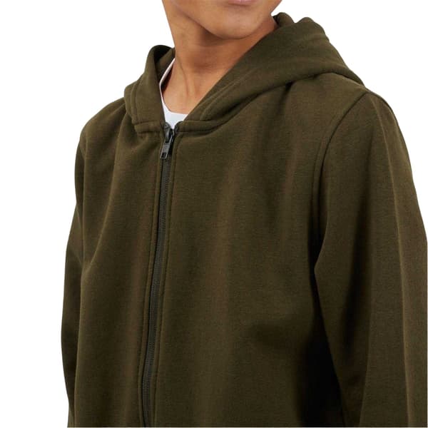 Brave Soul Boys Plain Ribbed Cuff Full Zip Hoodie