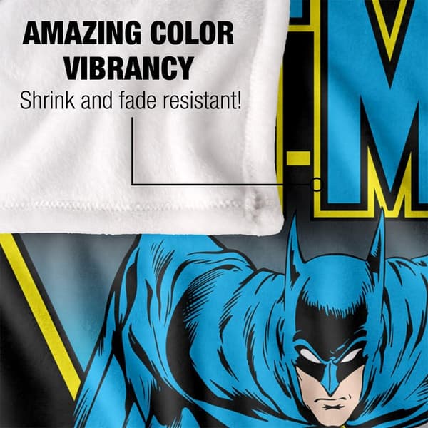 Batman Leaping Over Gotham Soft Touch Blanket