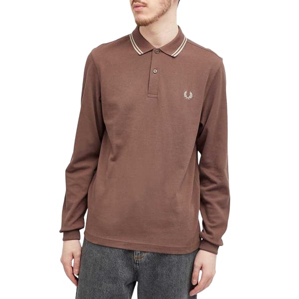 Fred Perry Långärmad Pikétröja för Herr