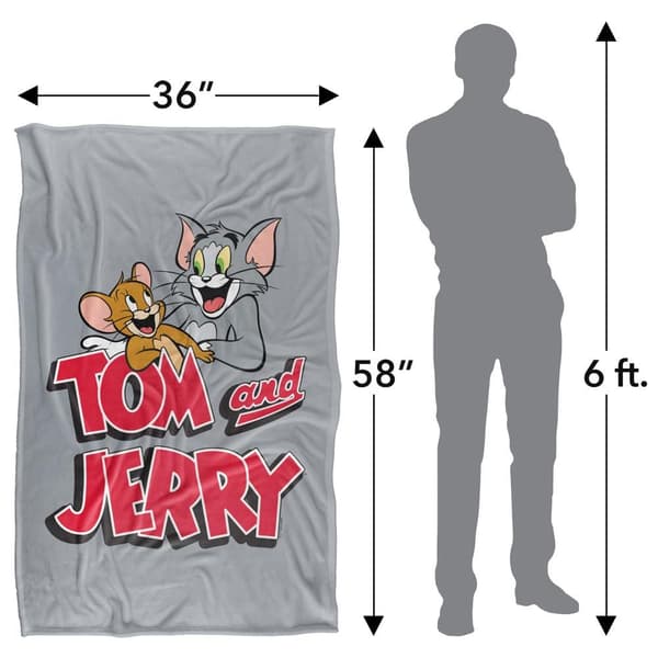 Tom And Jerry Leaning With Logo Blanket