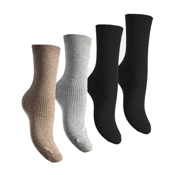 Pieces Dam Marta Ribbade Crew Strumpor (4-pack)