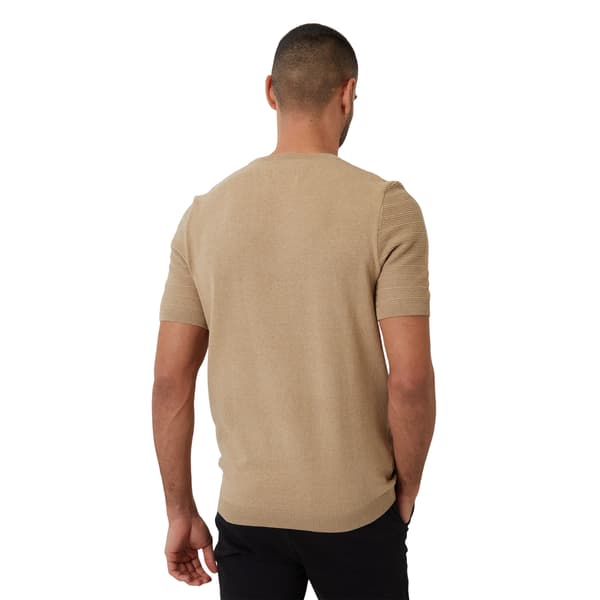 Threadbare Mens Textured Rib Knit Regular T-Shirt