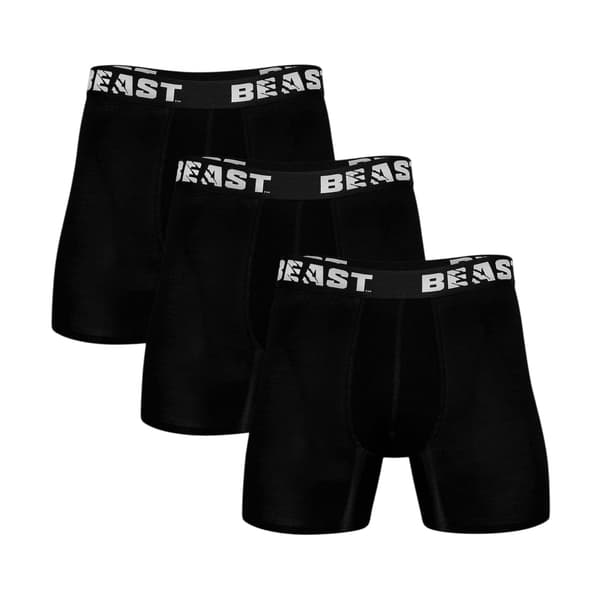 BEAST Herr Enfärgade Bambu Boxershorts (3-pack)