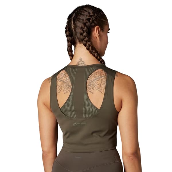 Adidas Dam Pro Randig Croppad Linne