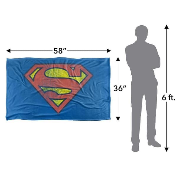 Superman Retro Logo Distressed Blanket