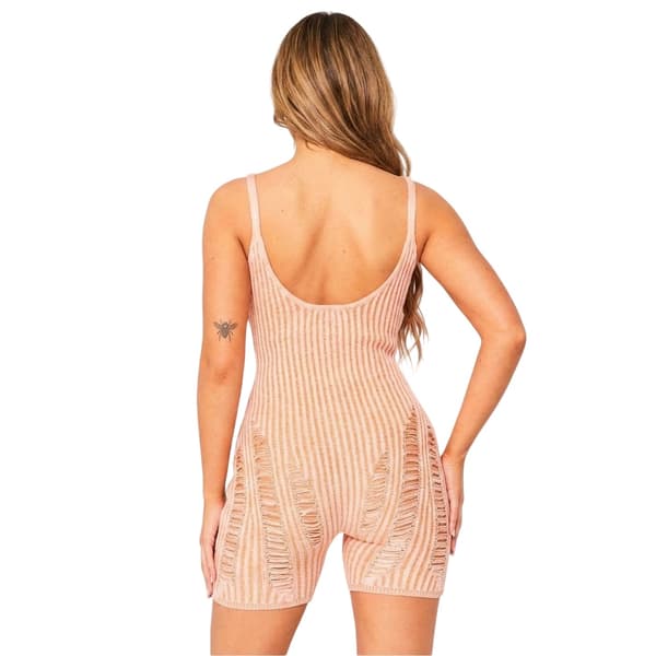 Missy Empire Dam/Dam Distressed Stickad Unitard