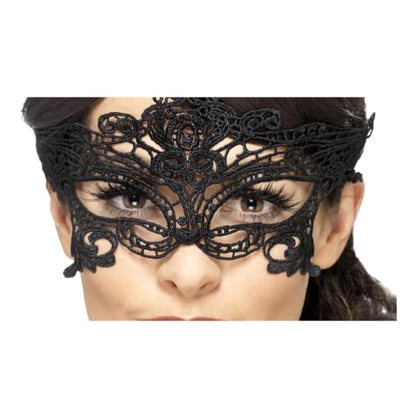 Smiffys Filigree Heart Lace Eye Mask