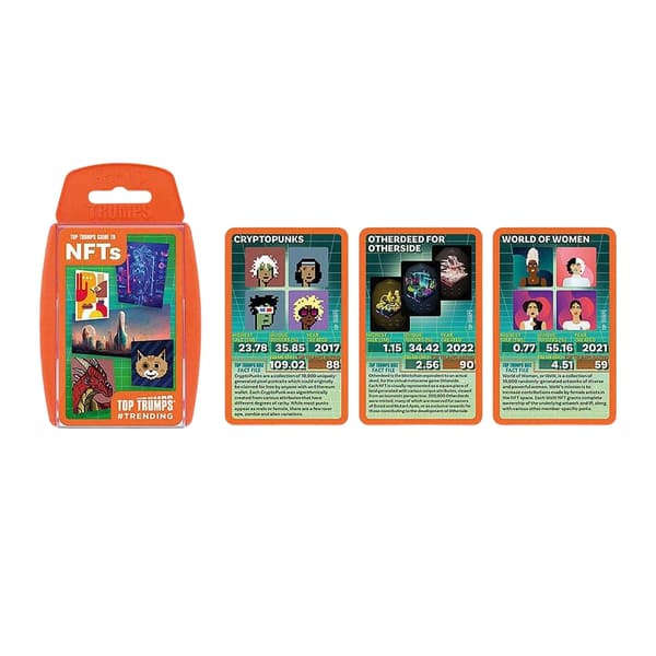 Top Trumps NFT-trendejä -korttipeli