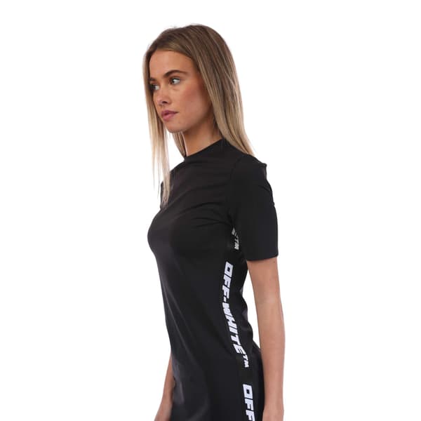 Off White Dam/Dam Atletisk Logotyp Midiklänning