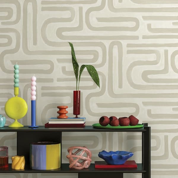 Holden Décor Geometric Brushed Wallpaper