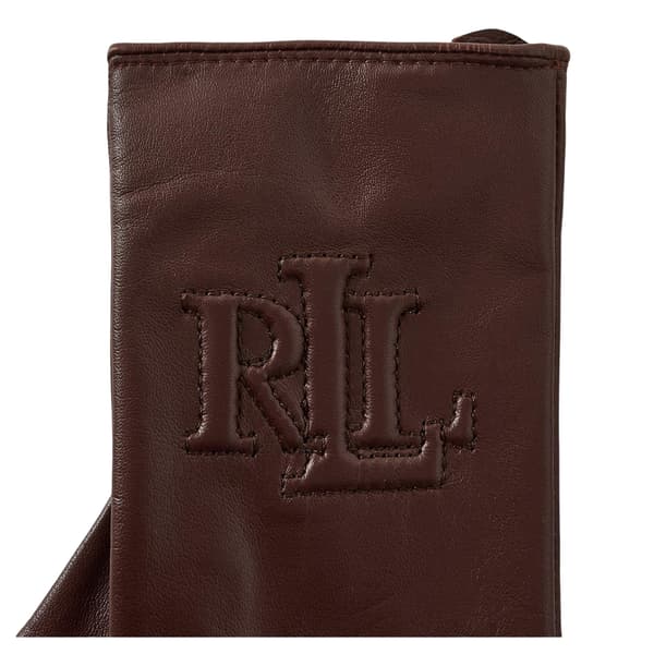 Ralph Lauren Logo Leather Embossed Gloves