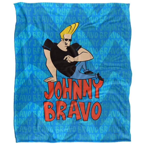 Johnny Bravo Silky Repeat Logo Supersoft-huopa