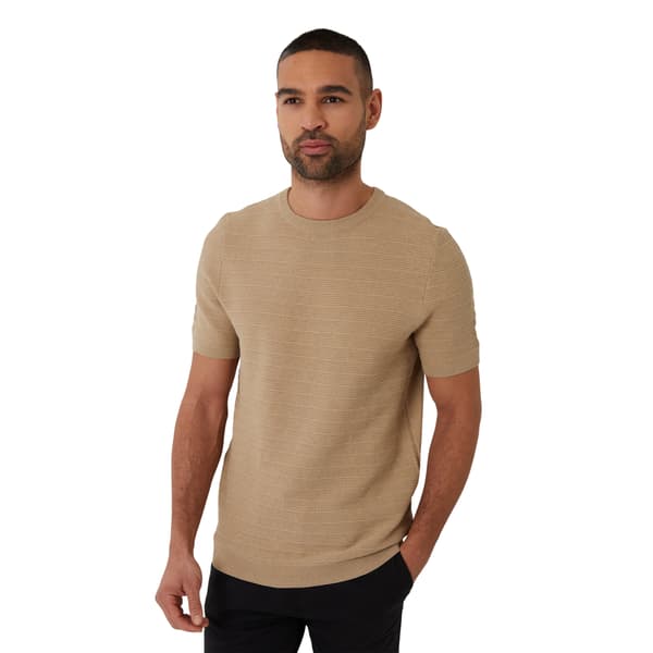 Threadbare Mens Textured Rib Knit Regular T-Shirt