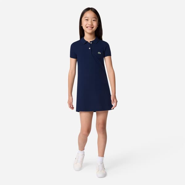 Lacoste Flickor Bröstficka Pikétröja Klänning
