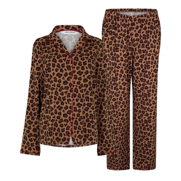 Urban Threads Womens/Ladies Leopard Print Pyjama Set