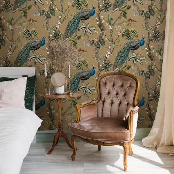 Holden Décor Woods Peacock -tapetti