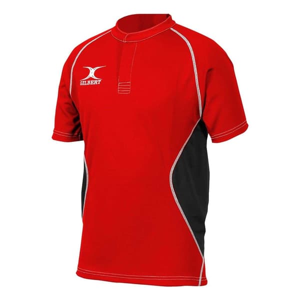 Gilbert Mens Contrast Panel Regular Raglan Rugby Shirt | CDON
