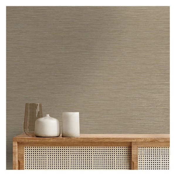 Holden Décor Grasscloth Metallic Textured Wallpaper