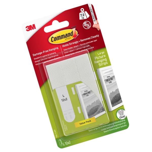 Command 17206-12 Large Picture Hanging Strips 7.2kg 12pk