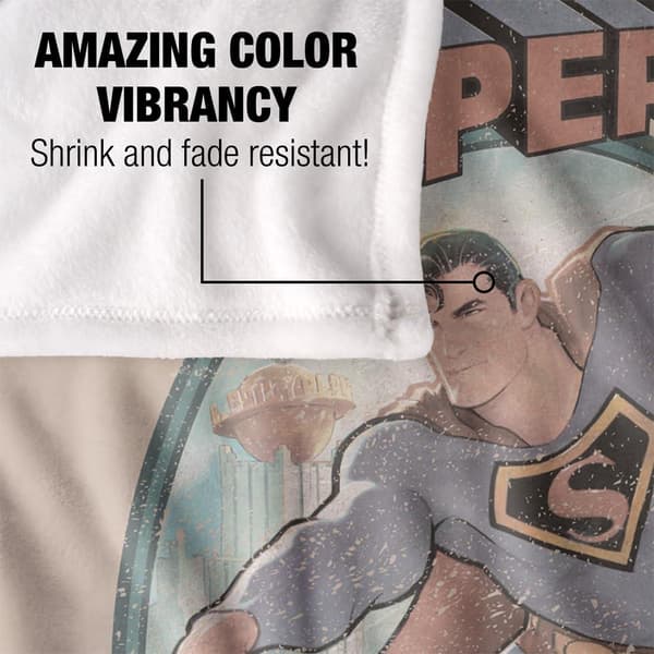 Superman The Daring Exploits Soft Touch Blanket