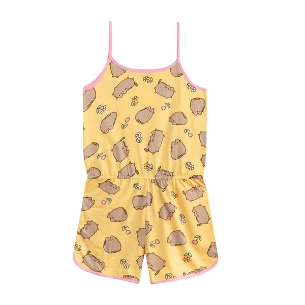 Pusheen Flickor Blommig Ärmlös Playsuit