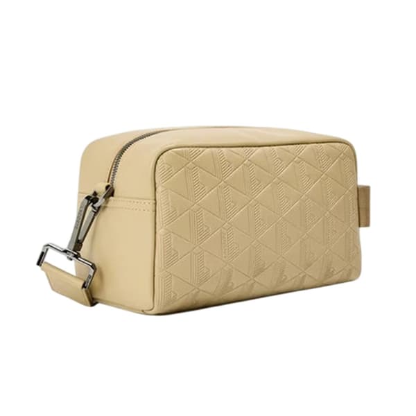 Lacoste Geometric Pattern Leather Crossbody Bag