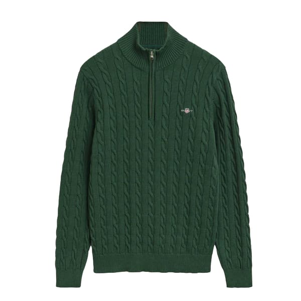 Gant Mens Cable Knit Half Zip Jumper