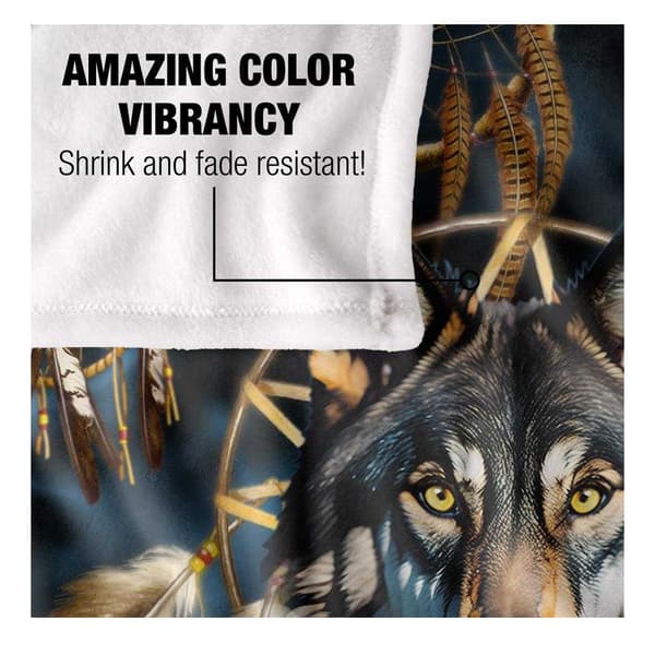 JQ Licensing Silky Dreamcatcher Wolf Supersoft Blanket
