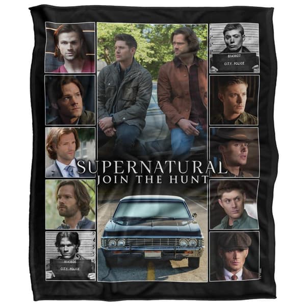 Supernatural Sam & Dean Squares Soft Touch Blanket