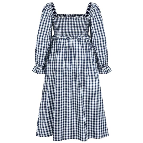 Miso Naisten Gingham Pitkähihainen Midimekko