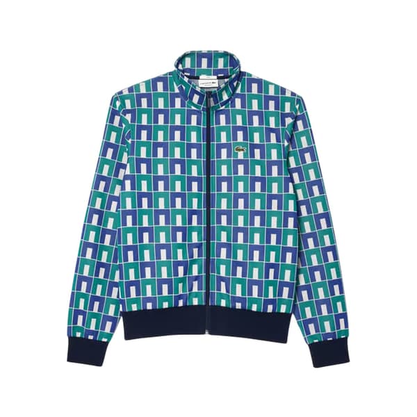 Lacoste Mens Geometric Full Zip Sweatshirt