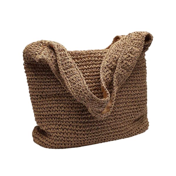 Where's That From Vävd Axelväska i Raffia för Semestern