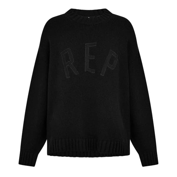 Represent Mens Logo Knitted Crew Neck Sweatshirt