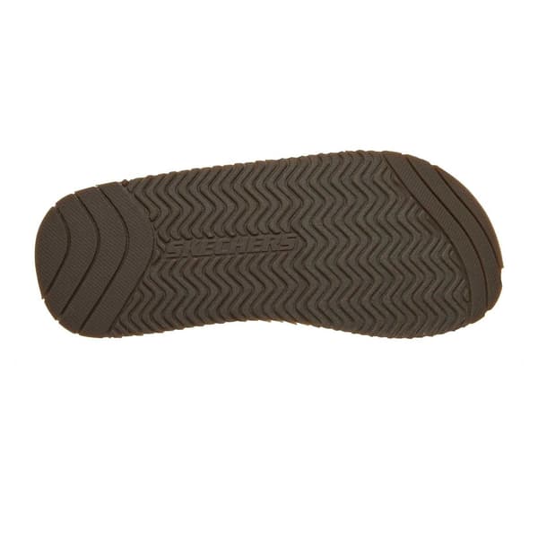 Skechers Mens Leather Flat Sandals