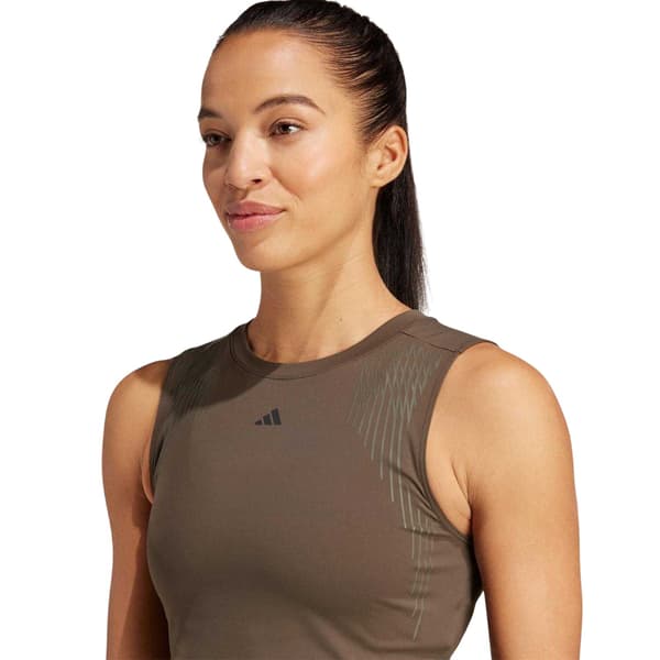 Adidas Dam Pro Randig Croppad Linne