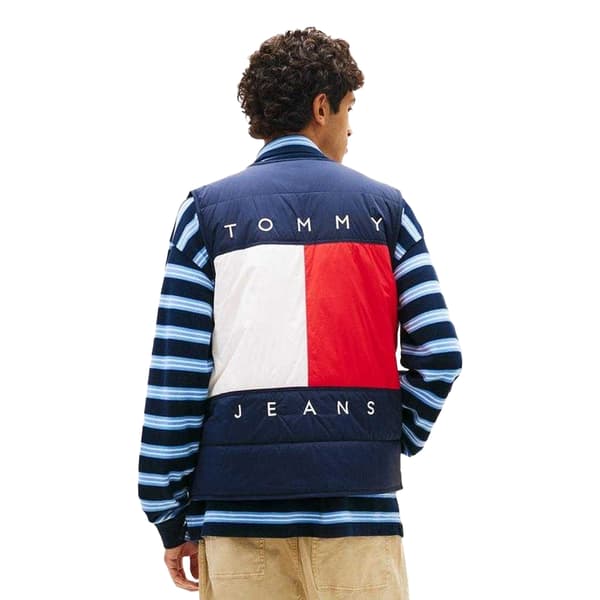 Tommy Jeans Herr Flagga Logotyp Quiltad Västar