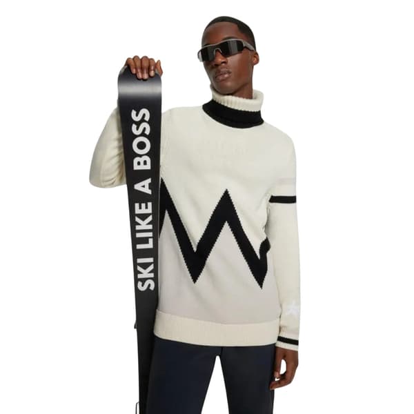 Boss Mens Geometric Turtle Neck Skiing Sweatshirt