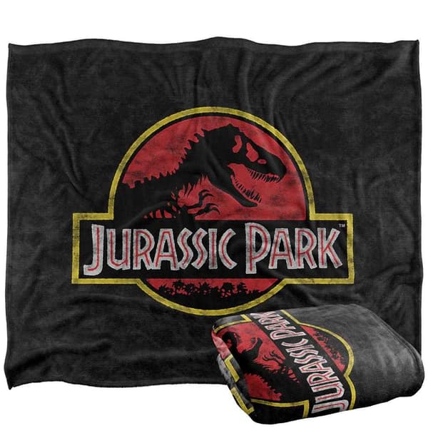 Jurassic Park Silky Classic Logo Supersoft Throw