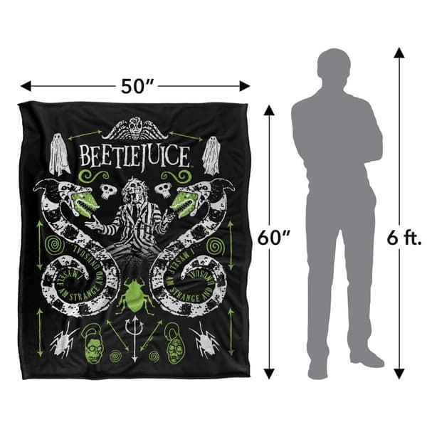 Beetlejuice Worm Polyester Soft Touch Blanket