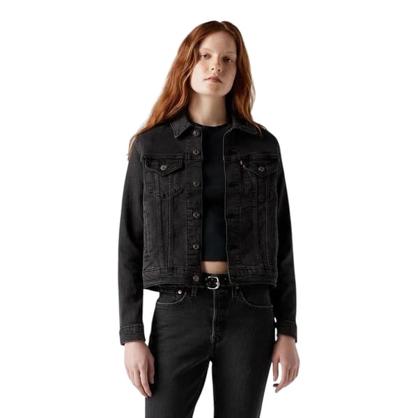 Levis Dam Enfärgad Långärmad Truckerjacka i Denim