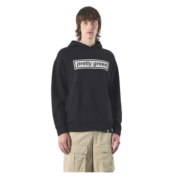 Pretty Green Mens Box Logo Regular Drawstring Hoodie