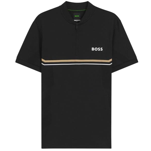 Boss Mens Pl Toc Spin Logo Quarter Zip Polo Shirt