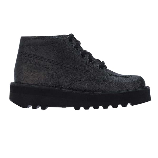 Kickers Dam/Dam Hi Stack Glitter Läderstövlar