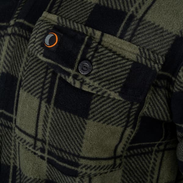 Speero Mens Checked Sherpa Lined Full Zip Shacket