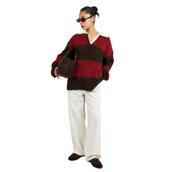 4th & Reckless Womens/Ladies Collared Oversized Sweater Top