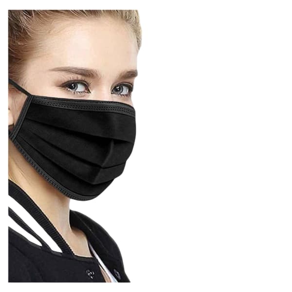 Engångsansiktsmask 3-lagers Svart 50-pack