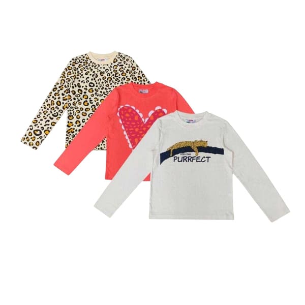 Star Barn/Barn Leopardmönstrad Långärmad Lång Pyjamas Set (3-pack)